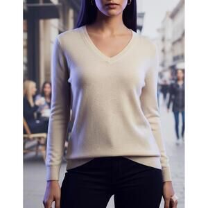 Quince Women Sweeter Cashmere V Neck Luxurious V-Neck Long Sleeve with